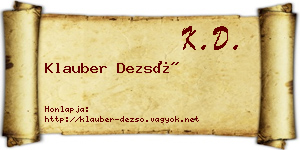 Klauber Dezső névjegykártya