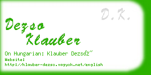 dezso klauber business card